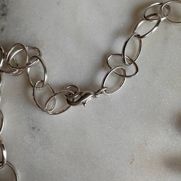 Silver and Quartz Colored Stones Charm Necklace - Picture 5 of 8